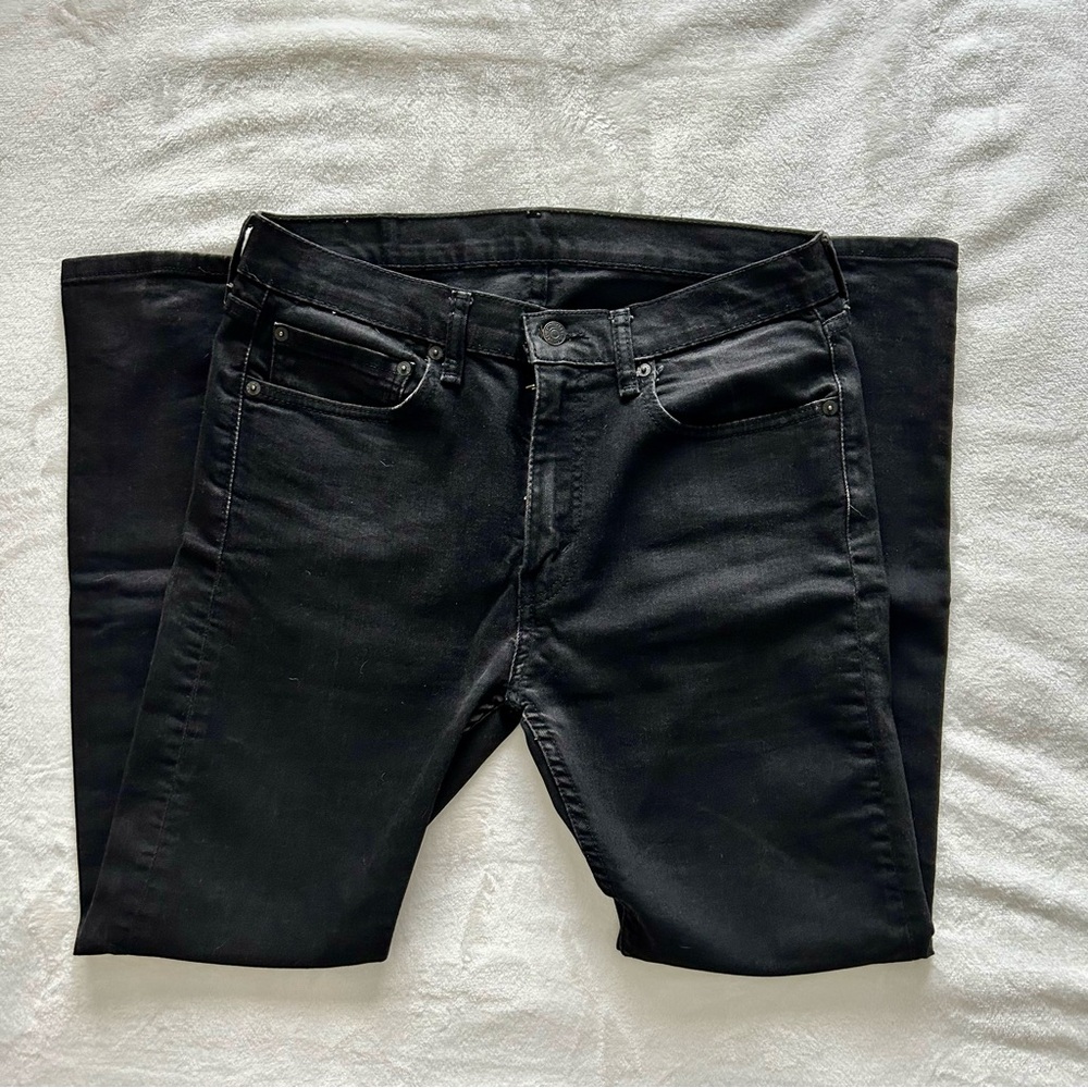Levi's Men's Jet Black Skinny Jeans, 34 W 30 L